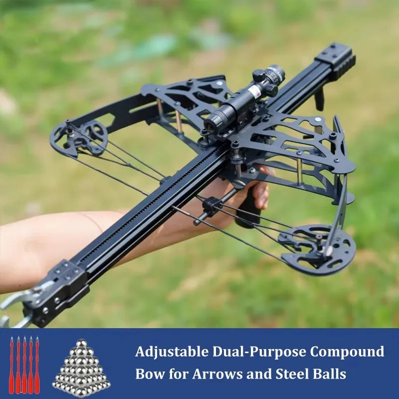 Professional Toy Adjustable Compound Bow Dual-Purpose | Arrows/Steel Balls High Precision Hunting Archery Gear & Target Practice
