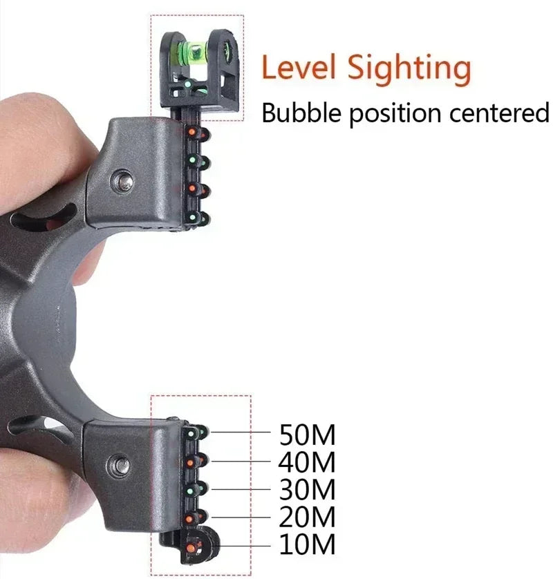 Sport Slingshot with Level & Night Light – Flat Rubber Band, Outdoor Sport Target Practice
