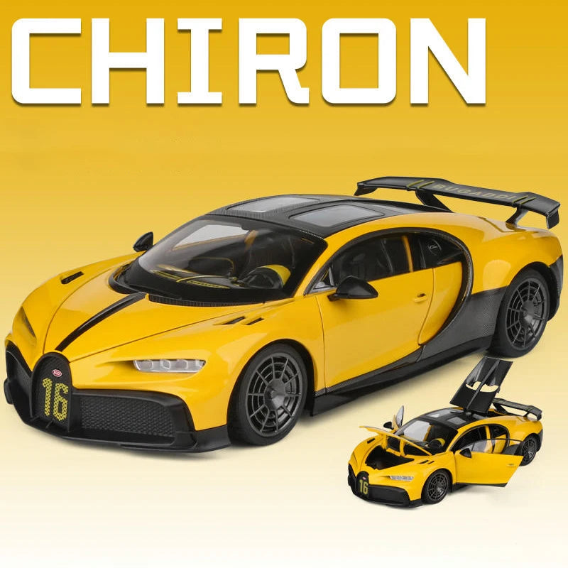 1:18 Bugatti Chiron Supercar Diecast Alloy Model Car with Sound & Light – Kids Toy
