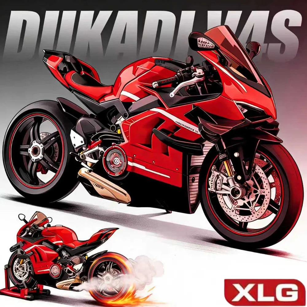 1:7 Ducati V4S Alloy Diecast Motorcycle Model with Sound & Light – Racing Toy Birthday Gift