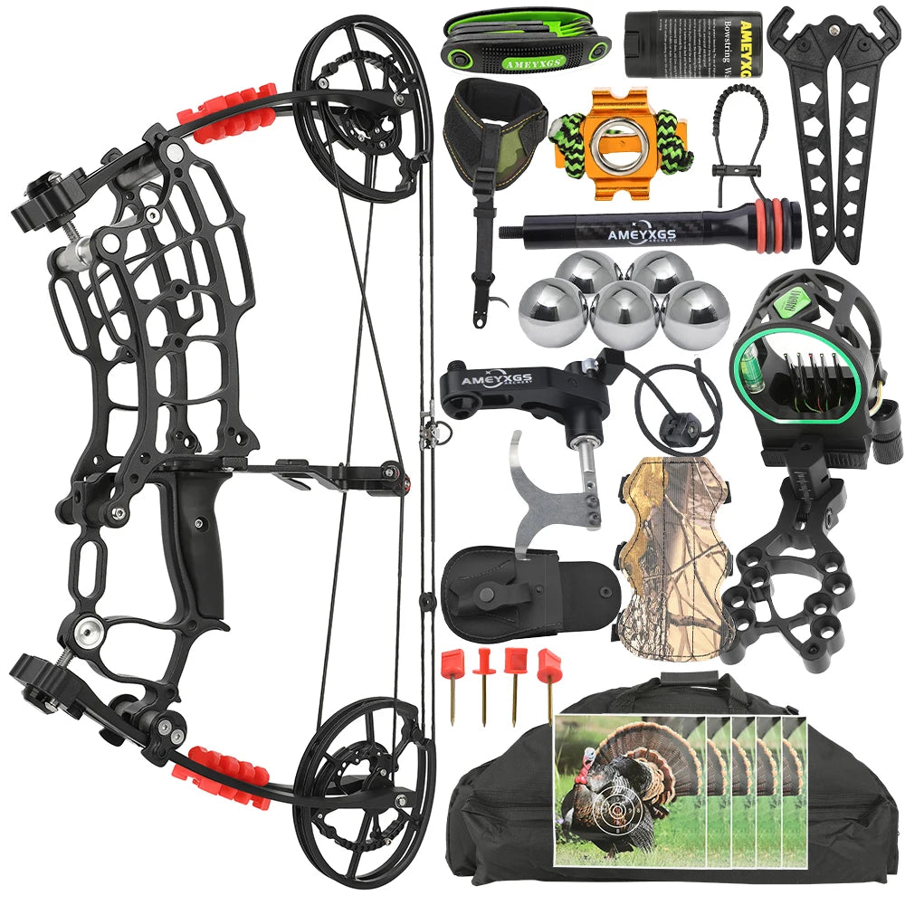 Dual-Purpose Compound Bow 30-55lbs 420FPS | Adjustable Archery Bow for Arrows & Steel Balls – Outdoor Target Practice for Adults & Beginners
