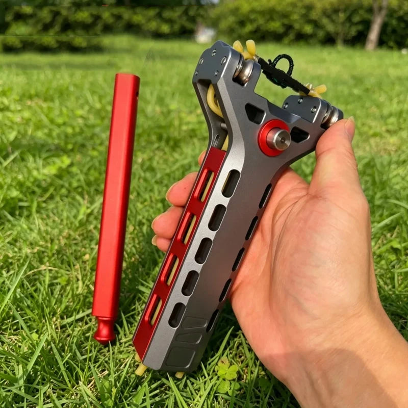 Sport EDC Slingshot – Portable Aluminum Alloy, Auto-Lock, Outdoor Recreational Target Practice & Camping Gear
