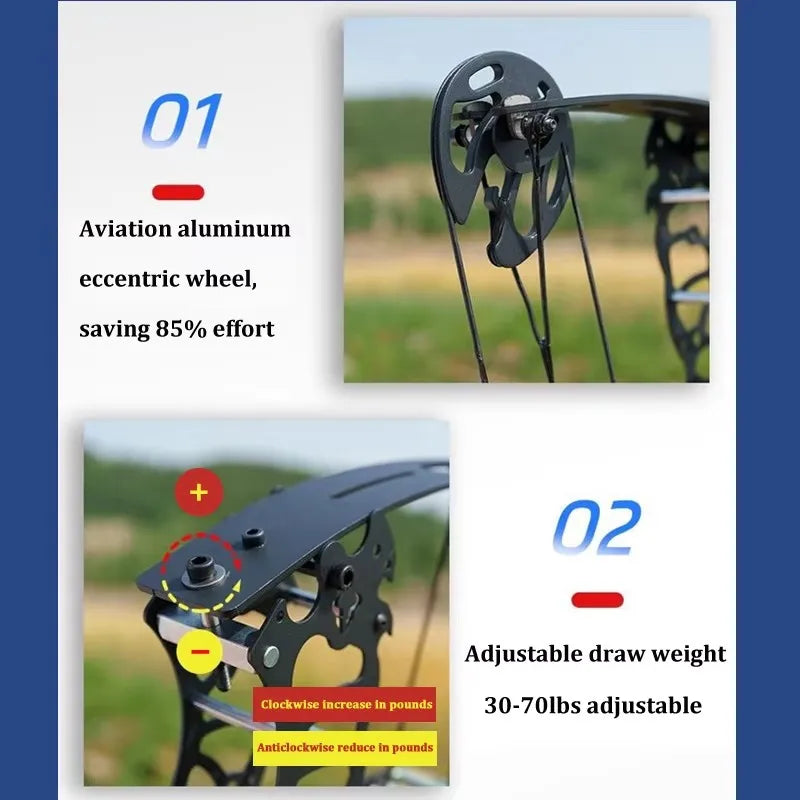 Professional Toy Adjustable Compound Bow Dual-Purpose | Arrows/Steel Balls High Precision Hunting Archery Gear & Target Practice